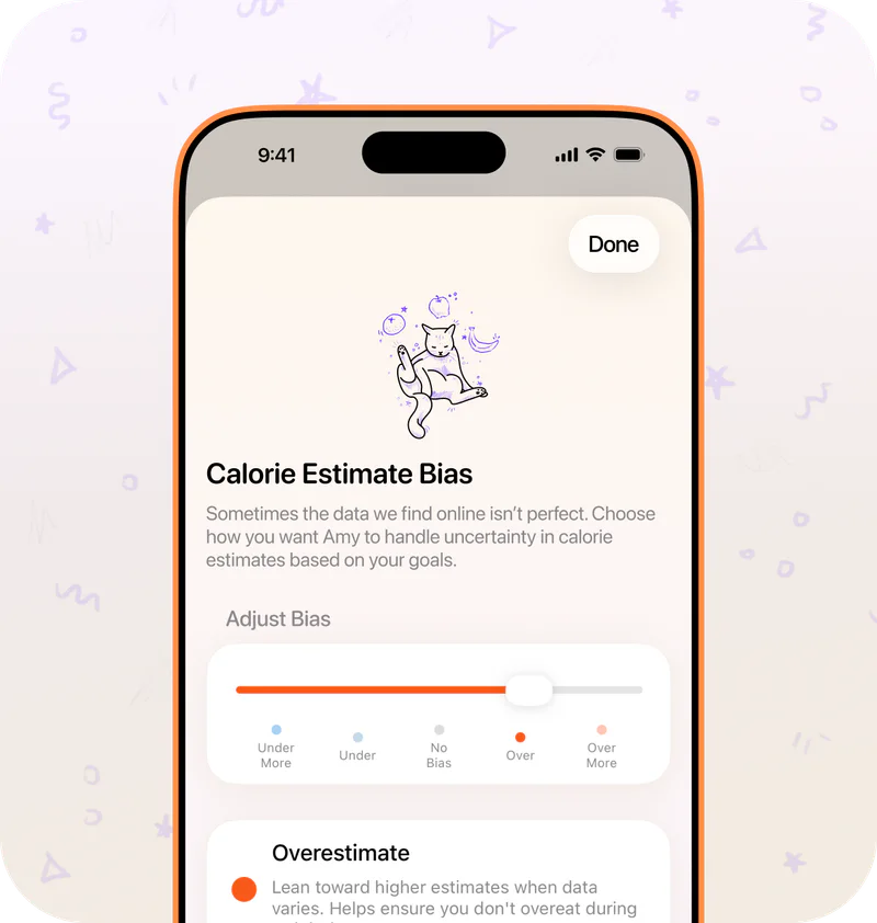 Calorie estimate bias